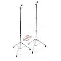 Straight Cymbal Stand (2 Pack) by Griffin Double Braced Legs Slip-Proof Gear Holder Light-Duty for Mobile Drummers Percussion Drum Hardware Set for Mounting Crash Ride & Splash Cymbals