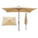 ARCTICSCORPION 10 x 6.5 ft Rectangular Patio Umbrella with Solar Lights Outdoor Table Umbrella with Push Button Tilt & Crank Market Table Umbrella for Deck Backyard Garden Shade Brown