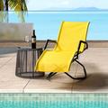 Melas Outdoor Patio 59.7 Long Folding Reclining Single Chaise Yellow