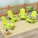 Costaelm Paradise Classic Adirondack Folding Adjustable Chair Outdoor Patio HDPE Weather Resistant (Set of 4) Lime