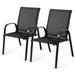 Gymax Set of 2 Patio Chairs Dining Chairs w/ Steel Frame Yard Outdoor Black