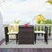 Costway 3PCS Outdoor Patio Rattan Furniture Set Space Saving Garden Deck W/Cushion No Assembly