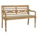 vidaXL Batavia Bench with Beige Cushion 59.1 Solid Teak Wood 2184