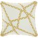 Nourison Outdoor Pillows Woven Braided Geomet Yellow Decorative Throw Pillow 18 X18