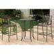 International Caravan Mandalay Iron 3-Piece Bar Height Outdoor Bistro Set Brown