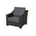 Bora Bora Two-Tone Wicker Rattan Club Chair in Charcoal Cushion