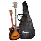 Busuyi Electric Guitar 4 String Bass 6 String Lead Acoustic Travel Acoustic Guitar with Classical Metal Heel 41inch Bass Guitar 39inch Acoustic Guitar Double Neck Guitar (Sunset))