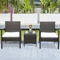 EasingRoom Outdoor Patio Furniture Sets 3 Pieces Patio Set Wicker Bistro Set