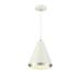 Trade Winds Audrey 1 Light Pendant in White with Polished Nickel