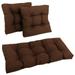 Blazing Needles Square Spun Polyester Outdoor Tufted Settee Cushions (Set of 3)