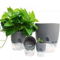 Stibadium Self-Watering Flower Pots 2 Layer Self Watering Round Plant Pot with Cotton Rope Flower Planter with Water Container