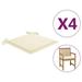Anself 4 Piece Garden Chair Cushions Fabric Seat Cushion Patio Chair Pads Cream for Outdoor Furniture 19.7 x 19.7 x 1.2 Inches (L x W x T)