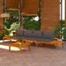 ametoys Patio Benches with Dark Gray Cushions 2 pcs Acacia Wood