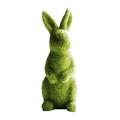 Hot Imitation Moss Rabbit Resin Flocked Sculpture Easter Bunny Statue Garden Ornament Decor