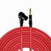 Right Angle XLR Male to 1/4 TRS Male - 200 Feet - Red - Pro 3-Pin Microphone Connector for Powered Speakers Audio Interface or Mixer for Live Performance & Recording