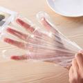 100 Pieces Disposable Food Prep Gloves - Transparent Plastic Food Safe Disposable Gloves for Cooking Cleaning Food Handling