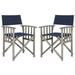 Safavieh Laguna Outdoor Patio Director Chair Set of 2 - Grey/Navy