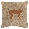 18 x 18 in. Monkey Burlap And Brown Indoor & Outdoor Fabric Decorative Pillow