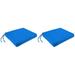 Jordan Manufacturing 17 x 19 Celosia Princess Blue Solid Rectangular Outdoor Chair Pad Seat Cushion with Ties (2 Pack)
