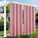 DONGPAI Outdoor Curtain for Patio Waterproof Top and Bottom Grommet Windproof Drape Thermal Insulated Blackout Curtain for Porch/Gazebo 1 Panel Pink