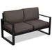 Afuera Living Contemporary Aluminum Patio Loveseat in Black