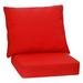 Gymax 2PCS Deep Seat Chair Cushion Pads Set Indoor Outdoor W/ Rope Belts Red