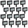 Satco (16 Pack) Part Number: 65-533 Outdoor Lighting Flood & Security Lights LED Small Flood Light; 15W; 5000K; Bronze Finish Waterproof for Patio Yard Garage and Parking Lots