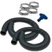 Puri Tech Durable Pool Filter Hose 2 Pack Above Ground 4 Hose Clamps 1.5 in x 3 ft Black
