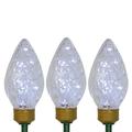 Northlight Set of 3 Lighted LED C9 Bulb Christmas Pathway Marker Lawn Stakes - Clear Lights