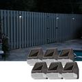 TORCHSTAR Dusk-to-Dawn LED Solar Fence Lights for Pathway 4000K Cool White Oil Rubbed Bronze Pack of 6