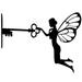 Garden Fairy with Key Shape Stakes Metal Fairy Elf Silhouette Insert Ornament Weatherproof Fairy Stake Art Decoration Artistic Animal Sculpture for Outdoor Garden Tree