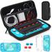 Carrying Case Compatible with Nintendo Lite Mini Cover Case Tempered Glass Screen Protector Games Card 6 Thumb Grip Caps Compatible with Nintendo Switch Lite Accessories Kit