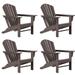 Portside Classic Outdoor Adirondack Chair (Set of 4) in Dark Brown