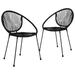 vidaXL Patio Chairs 2 pcs PVC Rattan Black