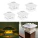 Outdoor Solar Post Cap Lights with 2 Modes 4x4 Waterproof LED Fence Lights Deck Cap Lights with Warm/Cool White Landscape Lamp for Posts Garden Yard Deck Fence Patio - White (4 Packs)