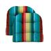 RSH DÃ©cor Indoor Outdoor Set of 2 U-Shape Wicker Tufted Seat Cushions Standart Braymont Multi Color Stripe