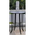 International Caravan Mandalay Iron Bar Height Round Table Antique Black