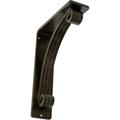 Ekena Millwork 2 W x 5 1/2 D x 8 H Legacy Wrought Iron Bracket (Triple center brace) Antiqued Pale Gold