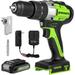 Greenworks 24V Cordless Brushless Hammer Drill Kit 530 in./lbs Torque with 2Ah Battery and Charger 3706602