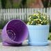 Bcloud Ceramic-like Flower Succulent Plant Pot Planting Holder Flowerpot with Tray
