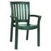 35.5 Green Resin Solid Stackable Weather Resistant Dining Arm Chair