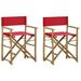 vidaXL Folding Director s Chairs 2 Pcs Outdoor Camping Chair Bamboo and Fabric