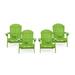 Cartagena Outdoor Rustic Acacia Wood Folding Adirondack Chair Set of 4 Light Green