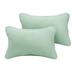 Set of 2 Sunbrella Spa Blue Corded Rectangular Indoor/Outdoor Lumbar Throw Pillows 20