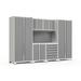 NewAge Products Pro Series Platinum 7 Piece Cabinet Set Heavy Duty 18-Gauge Steel Garage Storage System Slatwall Included