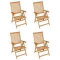 Suzicca Patio Chairs 4 pcs with Cushions Solid Teak Wood