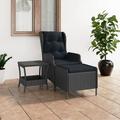 2 Piece Patio Set with Cushions Poly Rattan Dark Gray