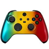 eXtremeRate Tri-Color Gradient Shell- Chrome Cyan Gold Red Custom Cover Faceplate for Xbox Core Wireless Controller