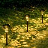 Solpex 6 Pcs Solar Outdoor Lights Bronze Finshed Landscape Path Lights Glass Lamp Waterproof Led Solar Pathway Lights for Lawn Patio Yard Garden Pathway Walkway and Driveway
