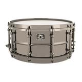 Ludwig Universal Series Black Brass Snare Drum with Black Nickel Die-Cast Hoops 14 x 6.5 in.